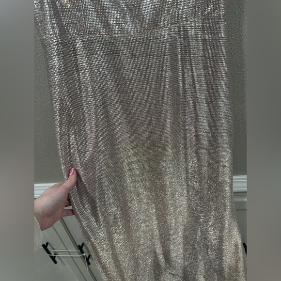 Hayley Paige Occasions Liquid Metallic Bridesmaid Dress - Picture 7 of 13